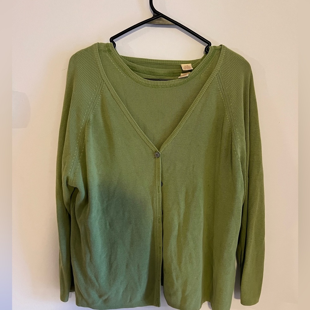Original Island Sport Green 2 piece Tank/Sweater Set Size Large